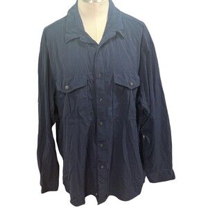 Eastern Mountain Sports Shirt Men’s‎ Dark Blue Vented Fishing Shirt Size XL EUC